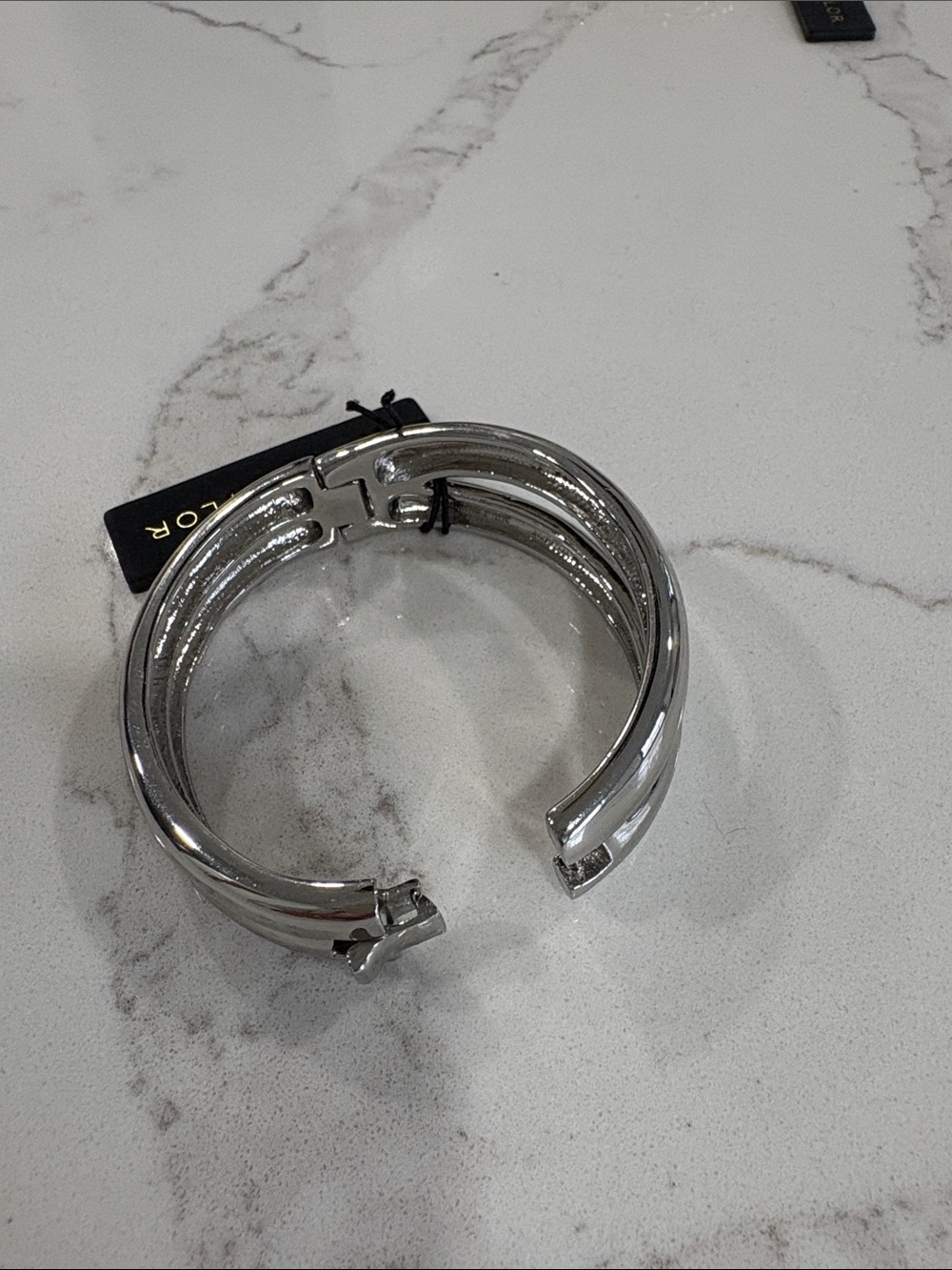 Ann Taylor Gold and Silver Mixed-Metal Cuff Bangle Bracelet Set - Picture 9 of 15